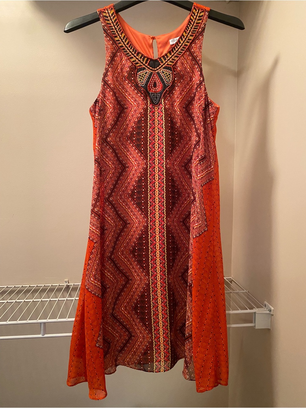 madison leigh Sleeveless Patterned Lined Midi Dress Size 8